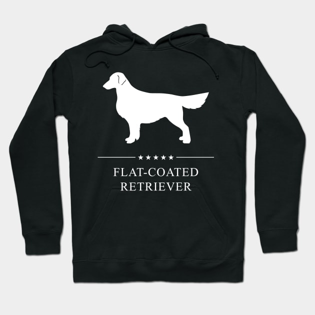 Flat-Coated Retriever Dog White Silhouette Hoodie by millersye